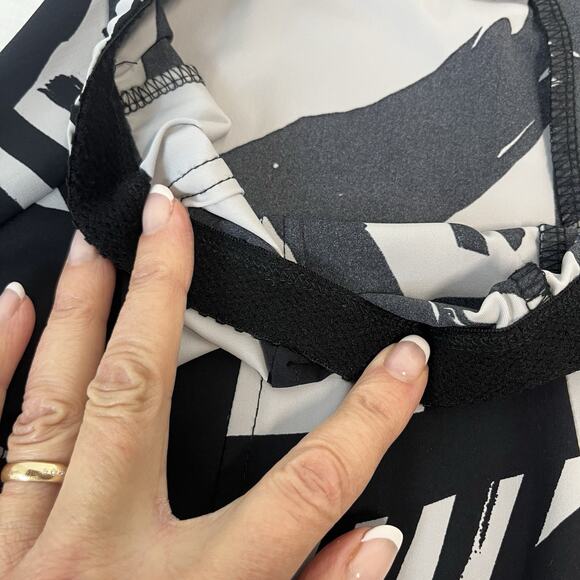 Porto San Francisco Italy Pants sz 2 Medium Black Gray Geometric Lantern Balloon - Picture 4 of 10